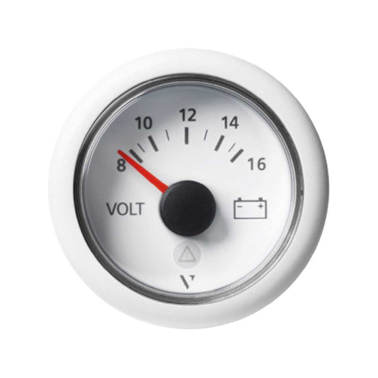 VL AFTERMARKET VOLTMETER - V - SINGLE SCALE - 8 V - 16 V NE - DOUBLE LENS - ROUND WHITE BEZEL - A2C59512546