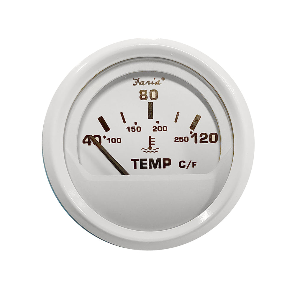 Faria 2" Water Temp Gauge (40 - 120C) Metric - Dress White - 13112