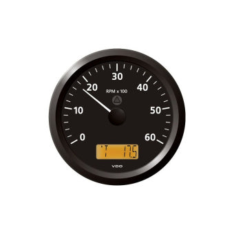 VDO A2C59512416 - Veratron ViewLine Tachometer 6.000 RPM Black 110mm - A2C59512416