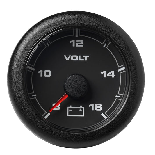 Veratron 52MM (2-1/16") OceanLink Battery Voltage Gauge - 8 to 16 V - Black Dial & Bezel - A2C1066100001