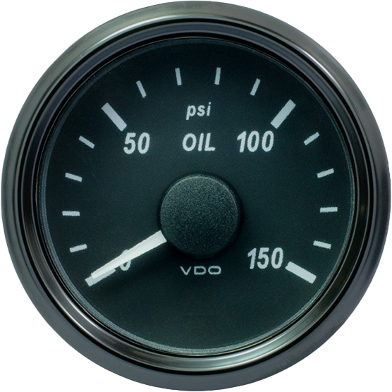 Manómetro de presión de aceite SingleViu de 52 mm y 150 psi. Se requiere un transmisor de 0-180 ohmios sin arnés - A2C3832700001 