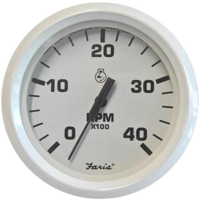 Faria Tachometer Dress White 4000RPM - 33142