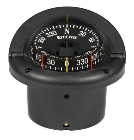 Ritchie Compass Helmsman Flush Mount Black - HF-743